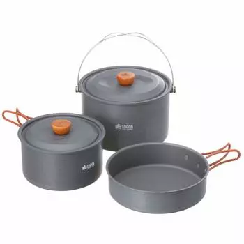LOGOS Family Cooker Set 81210209 Серый ширина x глубина x высота 24 ширина 28 x глубина 18 x высота 12 ширина x глубина x высота Размеры: [Большой горшок] (ок.) серый