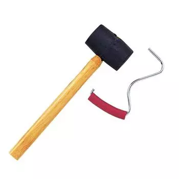 LOGOS Hammer Peg Simple Peg Remover and Rubber Hammer Hammer Total Length Remover Width 8 x Length & Remover, Set, Approx. 27cm, Approx. 13.5cm