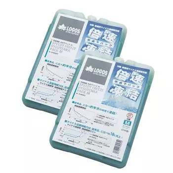 LOGOS Ice Pack Size Disaster Made in Japan [Amazon.co.jp Exclusive] Packs, Double-Speed Freezing, Sub-Zero M, 2-Pack, Long-Lasting, Preparedness, синий