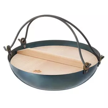 LOGOS Iron craftsman подвесной горшок из железа деревянный 81062258 Синий Внутренний диаметр x Глубина x Внешняя ширина 31 см (с крышкой) Размер: [Горшок] (ок.) 27,5 7,5