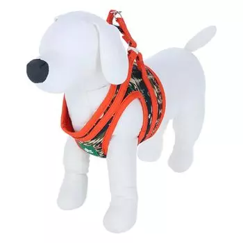 LOGOS LAND Pattern Harness Dog Waist Adjustable Going Pull Easy to Put On and Take Off Harness, Gear, Belt, Brand, Size, Discipline, Walking, Out, оранжевый