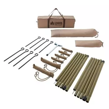 LOGOS Tarp Pole Peg Set Hexa Slope 71909000 Палатка Семейная брезентовая палатка и (Для типа)