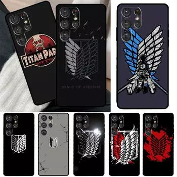 Логотип аниме «Атака титанов» для Samsung Galaxy S22 Ultra S21 S20 FE S8 S9 S10 Note 10 Plus Note 20 Ultra Phone Case Galaxy S10 5G