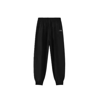 Логотип Li Ning Однотонные Дышащие Удобные Универсальные Велоспорт Бег Баскетбол На шнуровке Прямые Повседневные Трикотажные Спортивные брюки ATSK732-1 S