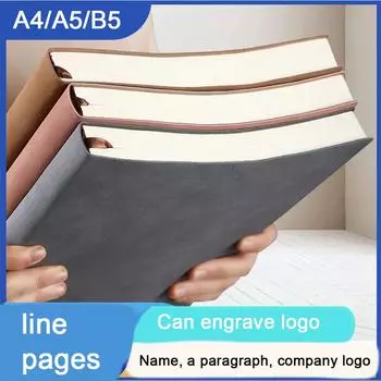 (Логотип можно выгравировать) Блокнот из мягкой кожи формата A4/A5/B5, внутренние страницы в линейку/сетку, протоколы деловых встреч, блокнот, дневник ученика, предметный блокнот.
