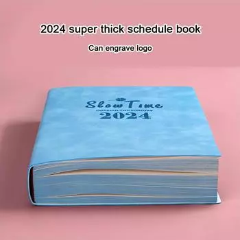 (Логотип можно выгравировать) Ежедневник для студентов на 2024 год, деловой график А5, тайм-менеджмент на 365 дней, трудовой стаж, самодисциплина A5 красный