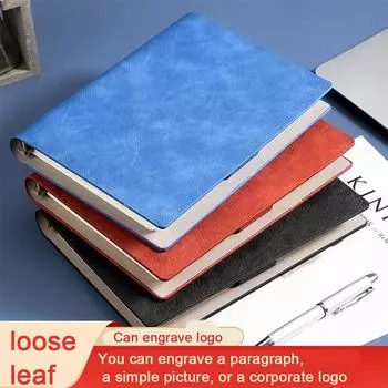 (Логотип можно выгравировать) Элитный студенческий предметный блокнот формата А5, деловой блокнот с перекидными листами, ежедневник, протоколы рабочих совещаний, сменные внутренние страницы. A5