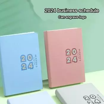 (Логотип можно выгравировать) Утолщенный планировщик студенческого времени на 2024 год, расписание, бухгалтерская книга, деловой блокнот, ежедневник на 365 дней, заметки A5
