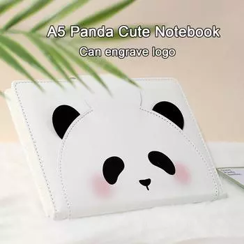 (Логотип можно выгравировать) Записная книжка А5 в форме панды, записная книжка для деловых встреч, блокнот, дневник, предметная тетрадь, справочник для девочки A5