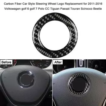 Логотип на руле из углеродного волокна в стиле автомобиля чёрный
