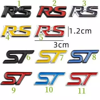 Логотип ST RS, эмблема центральной консоли автомобиля, значок, рулевое колесо автомобиля, декоративные наклейки style 2