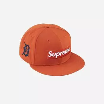 Логотип Supreme x MLB Teams Box New Era Burnt Orange Detroit 24SS —