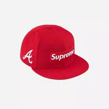 Логотип Supreme x MLB Teams Box New Era Red Atlanta 24SS —
