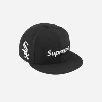 Логотип Supreme x MLB Teams New Era Black Chicago 24SS —