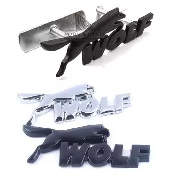 Логотип волка, 3D-металлический автомобильный значок на передней решетке, эмблема решетки F серебряный