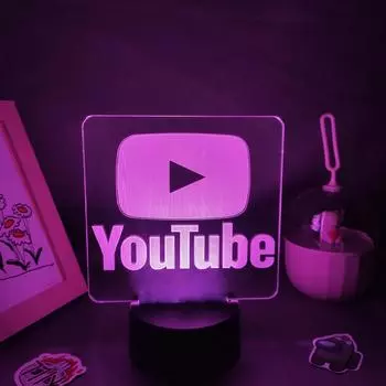 Логотип YouTube Mark лавовые лампы 3D светодиодные RGB неоновые ночные огни крутой красочный подарок для друзей спальня прикроватная тумбочка украшение для журнального столика