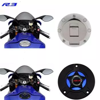 ЛОГОТИП YZF-R3 Аксессуары для мотоциклов Крышка газового топливного бака Алюминий с ЧПУ для YAMAHA YZF R3 YZFR3 YZF-R3 чёрный