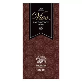 LOHAS Raw Chocolate Dark Рекомендовано Японской ассоциацией сыроедов, сырой шоколад, сырое какао. Без сахара, без молочных продуктов. Vivo Богат ферментами 70%