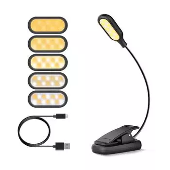 LOHAS светодиодный светильник для чтения, USB аккумуляторная лампа для чтения, мини-портативный светодиодный светильник для книг, детский гибкий зажим для книг, светильник для книг 1