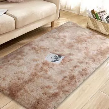 Лохматый коврик с принтом тай-дай, супер мягкий пушистый длинный плюшевый современный нескользящий коврик, который можно стирать в машине для гостиной, спальни, детской комнаты, напольный ковер кофейный