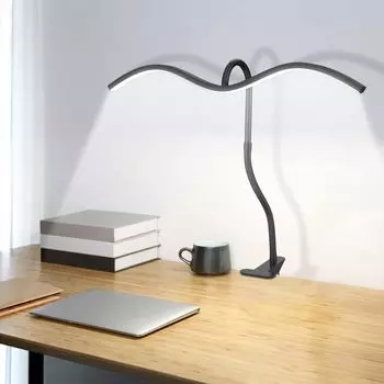 Loiogohot Настольная светодиодная подставка 19 Вт Настольный зажим для стола 5 цветов 5 уровней беспроводного пульта дистанционного управления Вращение на 360 градусов Подходит для широкого и компьютерного PSE японского происхождения чёрный