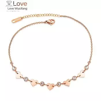 Lokaer титановая сталь Bohemia Holiday Beach цепи и звенья браслеты для женщин и девочек модный Cz кристалл и сердце шарм браслет A19043 23cm