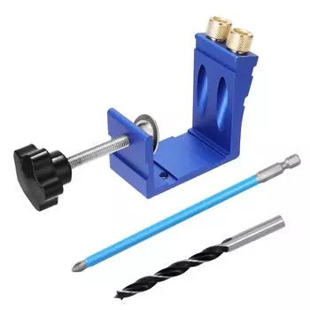 Локатор наклонных отверстий для деревообработки, 15 градусов, позиционер для сверления, дрель для открывания наклонных отверстий, для рытья отверстий синий