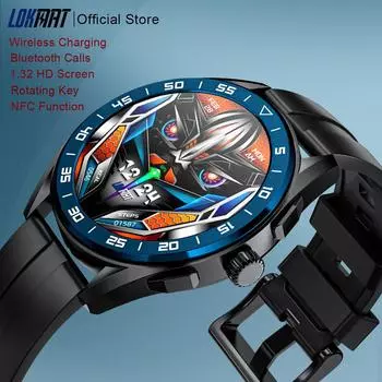 LOKMAT Comet Pro Смарт-часы Bluetooth-часы для звонков Фитнес-отслеживание сердечного ритма AI Функция NFC Беспроводная зарядка Смарт-часы