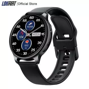 LOKMAT Стильные Смарт-часы Bluetooth с кнопкой поворота сенсорного экрана, женские умные часы с монитором сердечного ритма для Android iOS