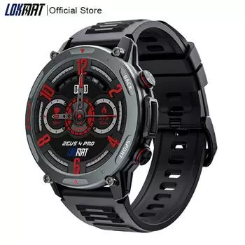 LOKMAT ZEUS 4 PRO Смарт-часы 1,43 Amoled круглый экран BT звонки Смарт-часы Фитнес-трекер Монитор сердечного ритма для смартфона чёрный
