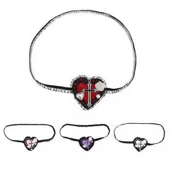 Lolit Eye Patch Gothics Eyepatch Heart Eyepatch Lolit EyeMask Косплей Eyepatch Single Eye Mask- розовый