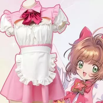Лолита аниме косплей костюмы высокое качество розовый горничная наряд фартук платье женский якорь сексуальное нижнее белье служанка униформа комплект One Size