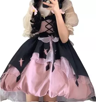 Лолита JSK Wizard Косплей Джемпер Юбка Платье Розовое Платье-Баллон Длина Колена [Lady Lazy] (S)