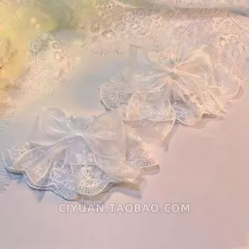 Lolita Lolita Bows Lace Oversleeve Lo Niang Wrist Ornament Tea Party Accessories Oversleeves Wristband White