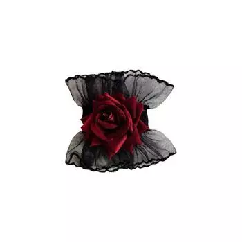 Lolita Lolita Punk Goth Retro Lace Rose Wrist Gloves Women s Oversleeve Accessories Oversleeves Cos Black (one)