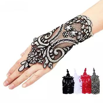 Лолита Матрос Танец Длинные Женские Сексуальные Кружевные Перчатки Без Пальцев Женские Танцевальные Перчатки Сетчатые Перчатки С Подогревом One Size