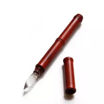 Loliz 72 Pen Shop Ручка-ручка из дерева ручной работы Перьевая ручка Luxury EF Fine Point Glass Pen No. (красный)