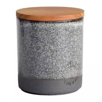 LOLO Канистра черная Чернозем Контейнер для хранения Керамика Тик Деревянная крышка Сделано в Японии Японская посуда 420 мл чёрный