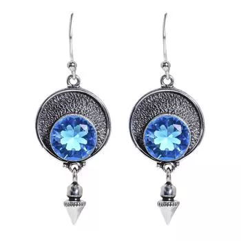 London Blue Topaz 925 Sterling Silver Earring V6825, Blue Earring, Round Earring, Valentin s Day Gift, Gift For Her, Birthday Gift, Handmade Jewelry,