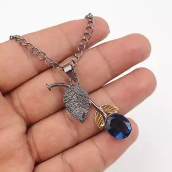 London Blue Topaz Beautiful Pendant 925 Sterling Silver Jewelry Gift For Wife PP-55-13