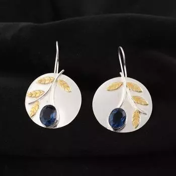 London Blue Topaz Gemstone 925 Sterling Silver Jewelry Handmade Earrings 1.73 EE-176-19