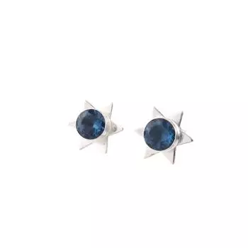 London Blue Topaz Gemstone 925 Sterling Silver Jewelry Handcrafted Studs 0.44 EE-175-5