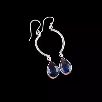 London Blue Topaz Gemstone 925 Sterling Silver Jewelry Handmade Earrings 2.60 EE-43-5