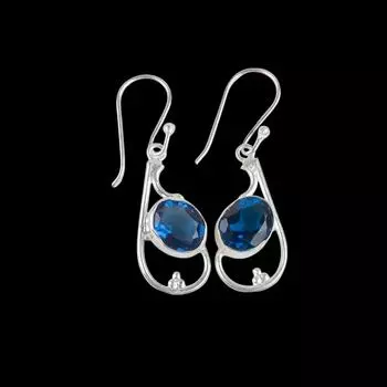 London Blue Topaz Gemstone 925 Sterling Silver Jewelry Handmade Earrings 1.60 EE-49-5