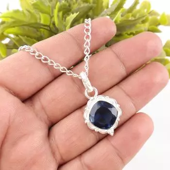 London Blue Topaz Gemstone 925 Sterling Silver Jewelry Handcrafted Pendant 1.50 PP-2-4