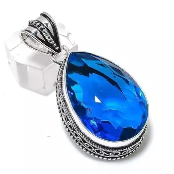 London Blue Topaz Gemstone 925 Sterling Silver Jewelry Pendant 1.97 S7q24