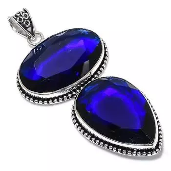 London Blue Topaz Gemstone Handmade 925 Sterling Silver Pendant 3.55 D3N67