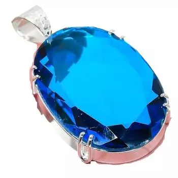 London Blue Topaz Gemstone Handmade 925 Sterling Silver Jewelry Pendant 2.17 AH-785 2.2 синий