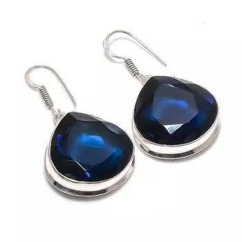 London Blue Topaz Handmade 925 Sterling Silver Jewelry Earring 1.65 v1s75