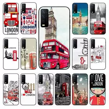 London Bus Funda Чехол для телефона для vivo Y31 Y30 Y33S Y11S Y12S Y17 Y20 Y20S Y21 Y21S Y1S Y53S Y15 Y19 Y91C V23 5G Чехлы coque VIVO Y1S
